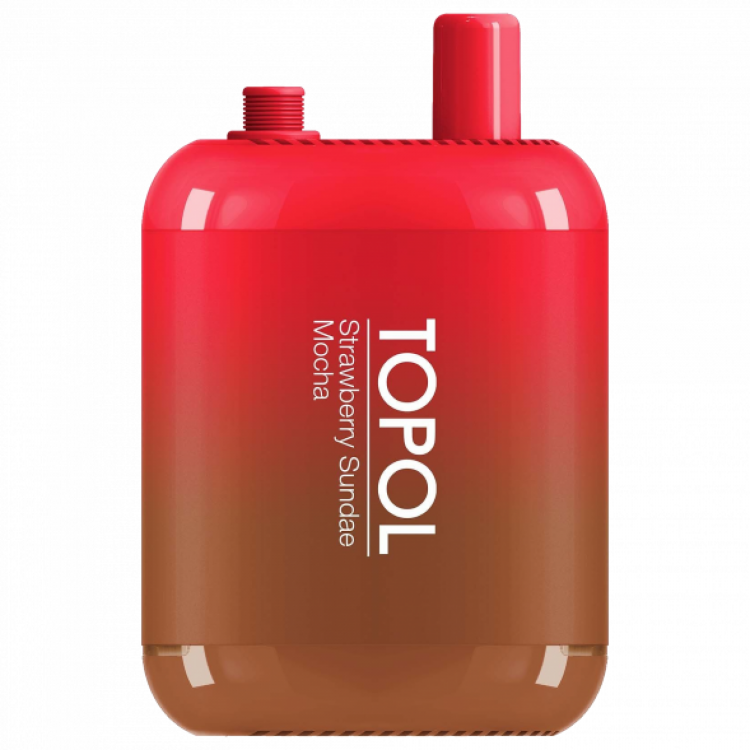 (М) Одноразовая электронная сигарета Topol Gemini Bar 10000 - Клубничное мороженое / Мокко